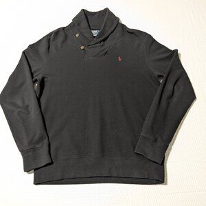 Ralph Lauren Polo Black Shawl Collar Sweater (Large) Men's Knit Pullover